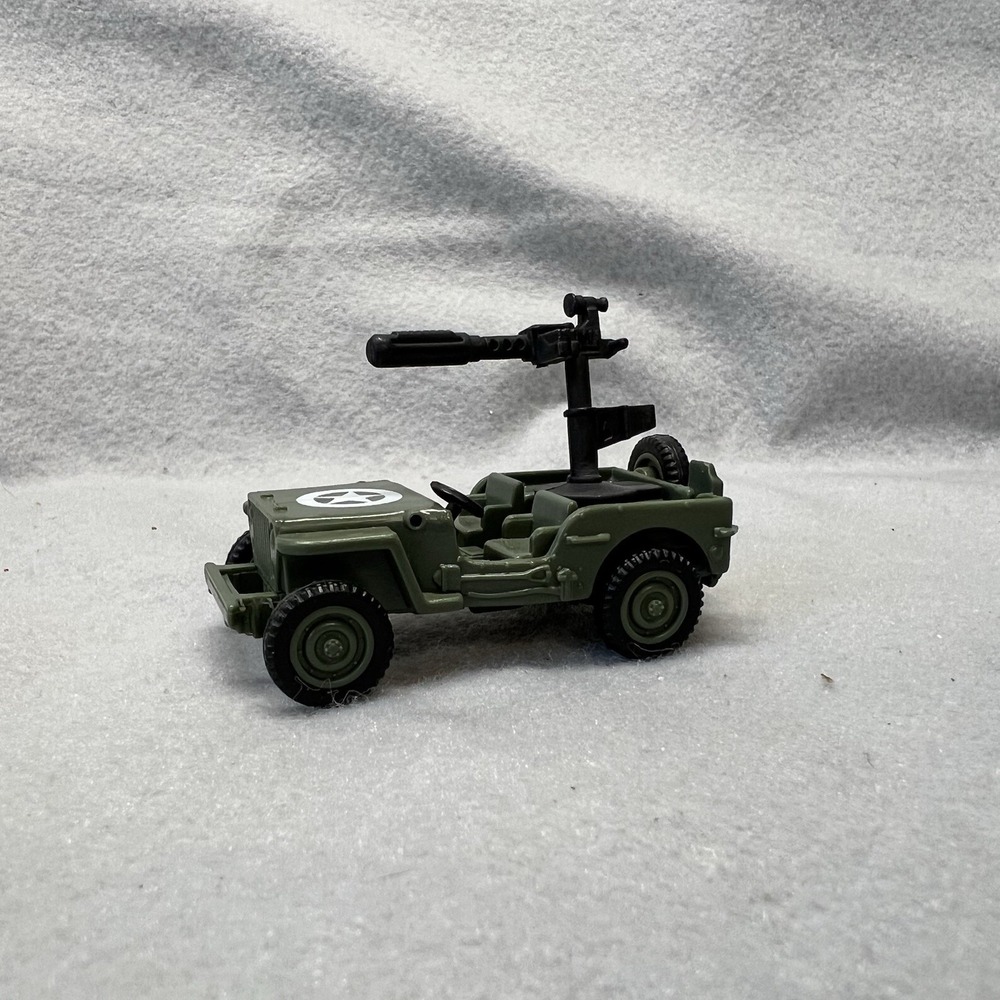 1997 VINTAGE GTI MILITARY 97' JEEP GRAND TOYS VEHICLE CAR GREEN ARMY TURRET 2.5"